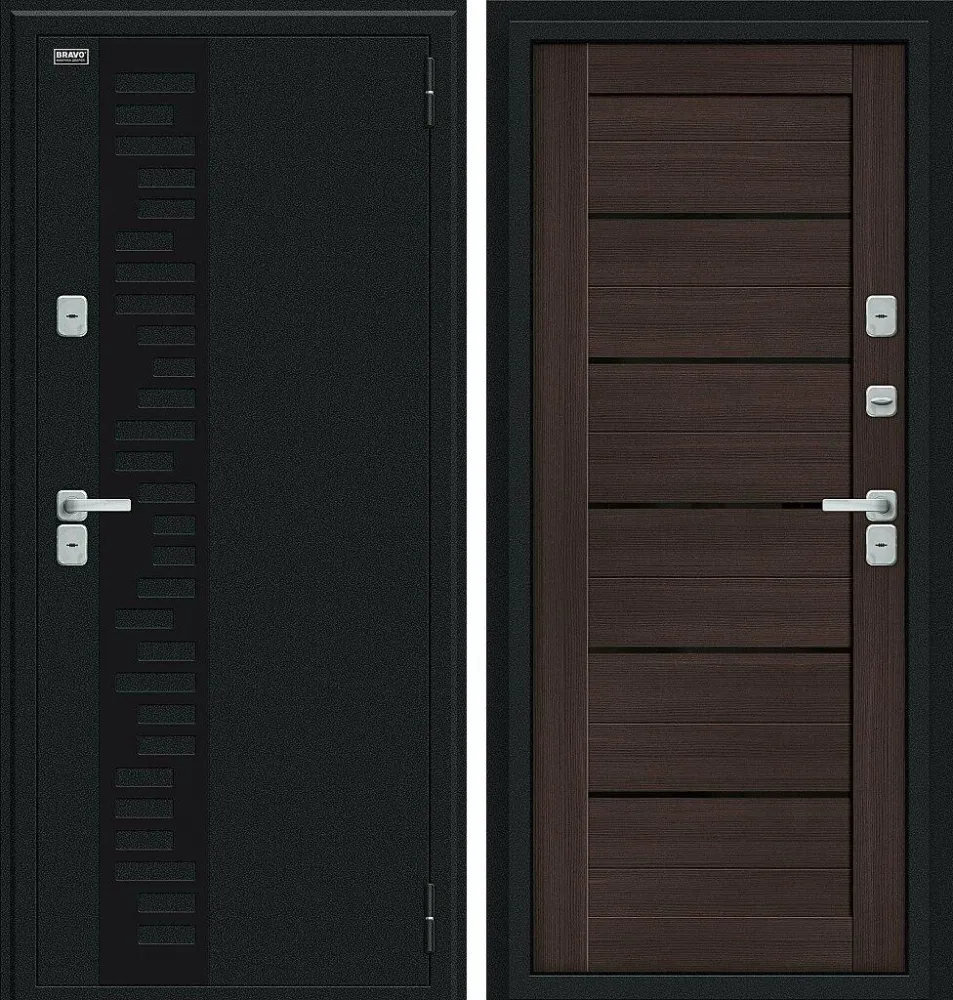 Фото Дверь Thermo Техно Декор Букле черное/Wenge Veralinga BR4577